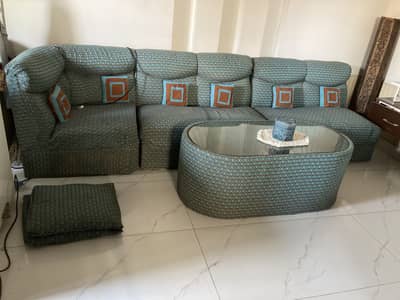 6 seater sofa set with table
