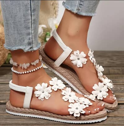 Fashion Floral Sandals Fairy style flat slippers