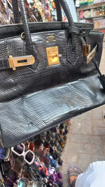 Luxury Black Leather Birkin Style Handbag – Premium Ladies Tote Bag