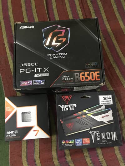 package 9800x3d cpu ddr5 32gb CL30 ram asrock b650e pg itx motherboard