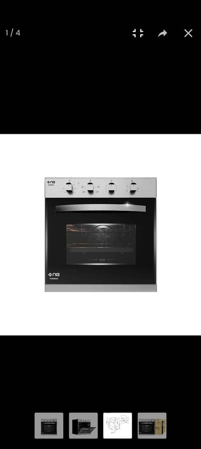 NasGas NG-551 Dual Fuel Built-In oven | 65L Stainless Steel (Elec&Gas)