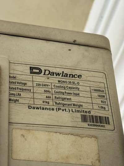 Dawlance 1.5 Ton Split AC (Mono 30 SL-I) — Excellent Chill Cooling