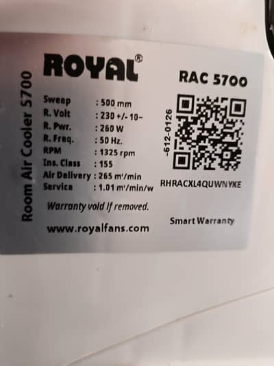 Royal Air cooler model 5700