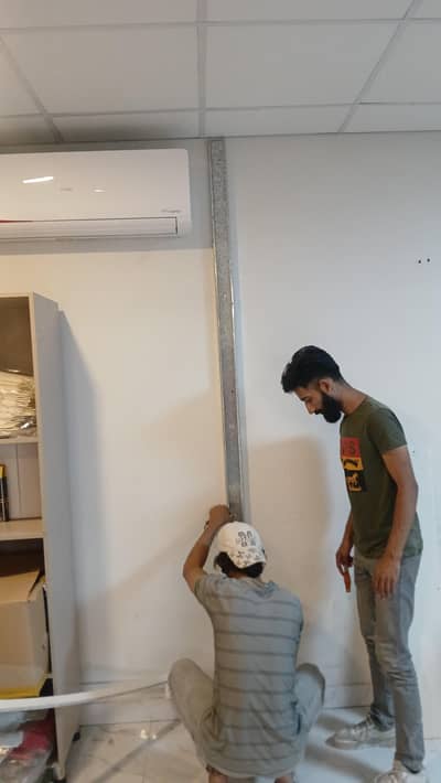 Gypsum borad partition installers