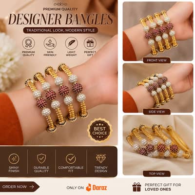 best quality bangles set 4 pcs with original stones