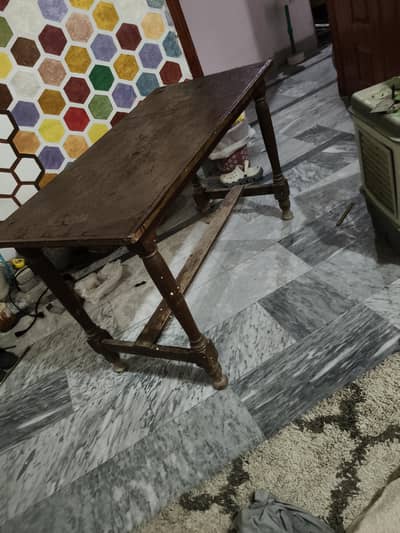 solid wood frame table