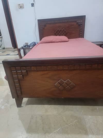 Two twin queen size wooden bed