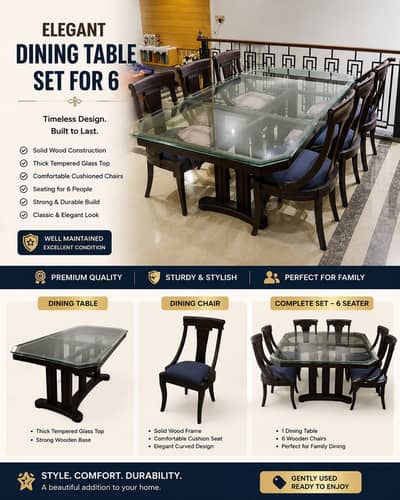 Dining Table | Wooden Dining |6 Seater Dining | Luxury Dining For Sale