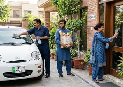 گھریلو کام کے لیے میاں بیوی کی ضرورت ہے (رہائش اور تمام بلز شامل ہیں)
