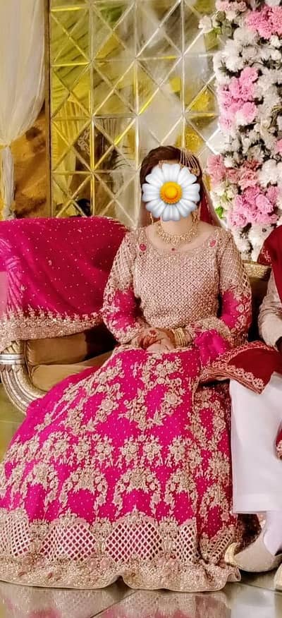 Hot Pink Bridal Lehenga – Heavy Embroidery – On Rent (10k)