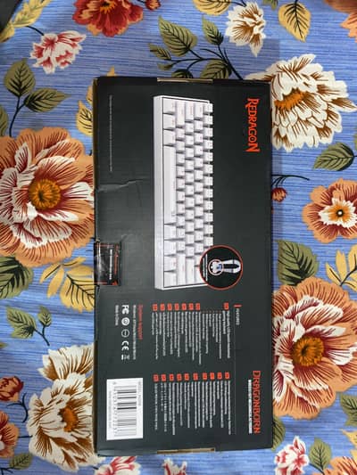 Red dragon wired only pink light white color keyboard