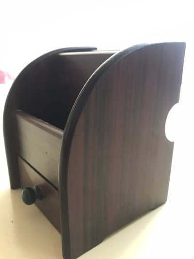 Wooden Desktop Organizer-Pen Holder with Drawer