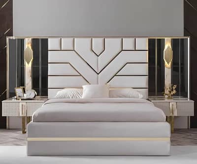 King size bed set-Turkish bed design-Poshish bed set-Wooden bed set