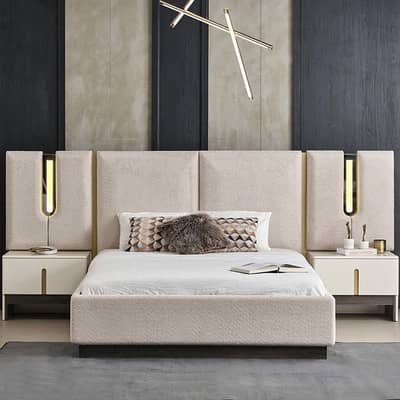 King size bed set-Turkish bed design-Poshish bed set-Wooden bed set