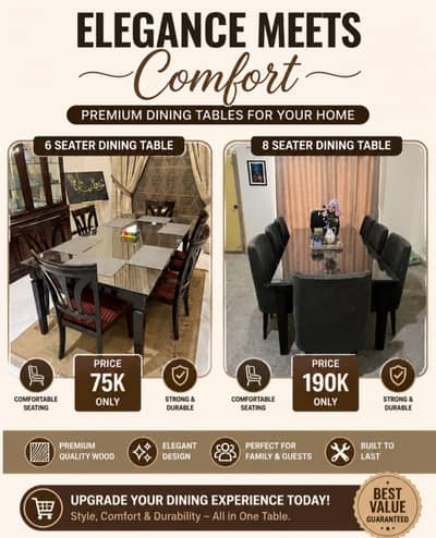 Table - Dining Table - 8 Seater Dining Table  - Luxury Dining For Sale
