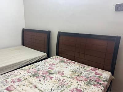 2 SINGLE BEDS WITH MATTRES (moltyfoam)