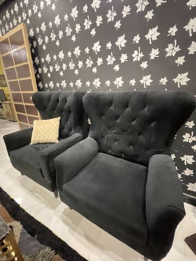 Stylish wingback sofa set of 2