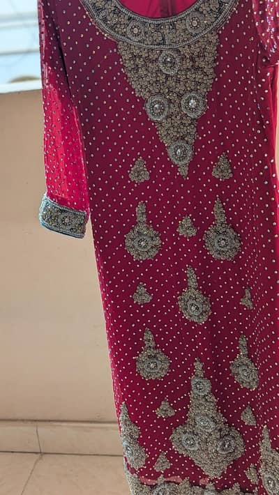 Bridal barat dress Red heavy embroidery