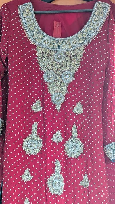 Bridal barat dress Red heavy embroidery