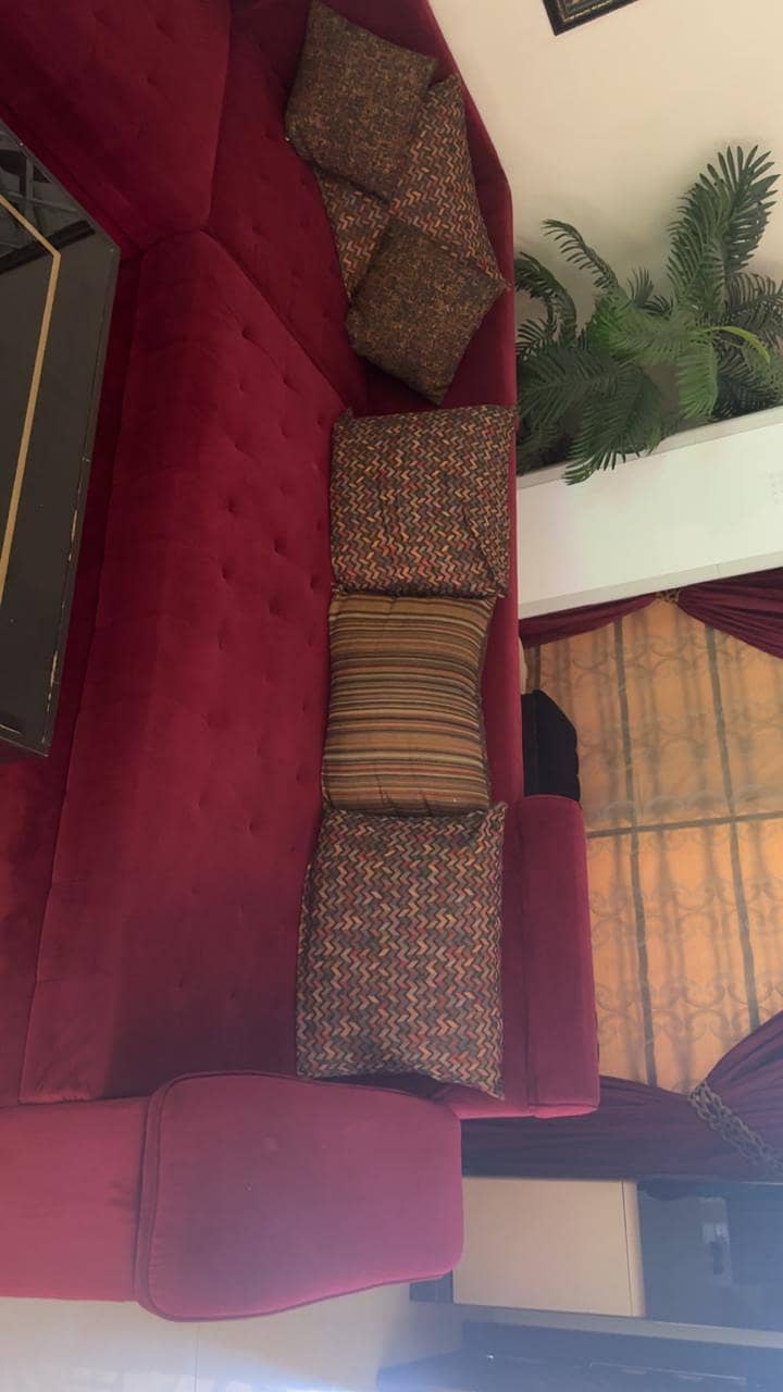 Sofa Set , Centre table. Curtains 2