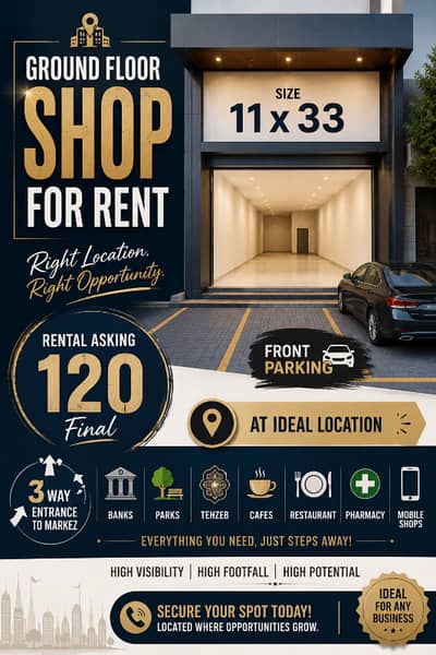 Ground floor Shop Available For Rent In G/11 Markez