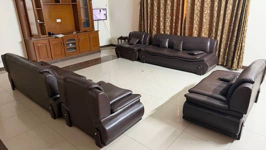 10 Seater Leather Sofa Set Luxury Living Room Furniture