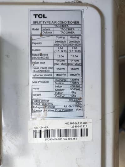 2 Ton TCL invertor A/C for sale
