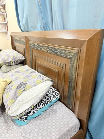 2 single beds, 1 side table, 1 dressing, 2 drawer wardrobe for sale