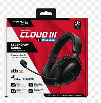 HYPERxCLOUD 3 WIRELES S WHITE & BLACK COLOR AVILABLE BOXPACK UNUSED