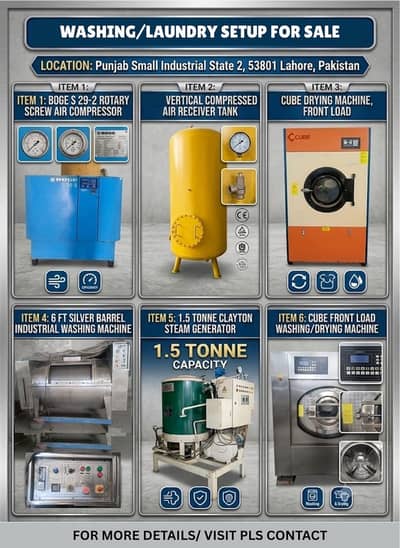 Industrial laundry and washing set up for sale