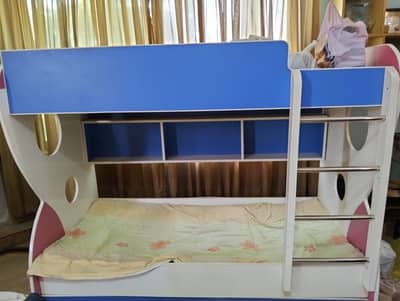 Bunk bed for boy and Girl with shelves