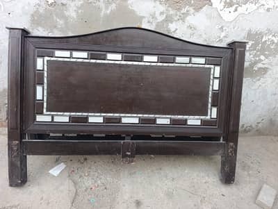 king size bed with mattress plus side table