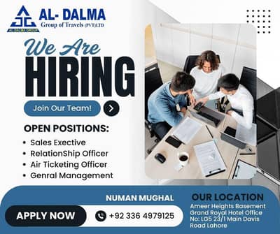 Staf Required For Al Dalma Travels Lahore office