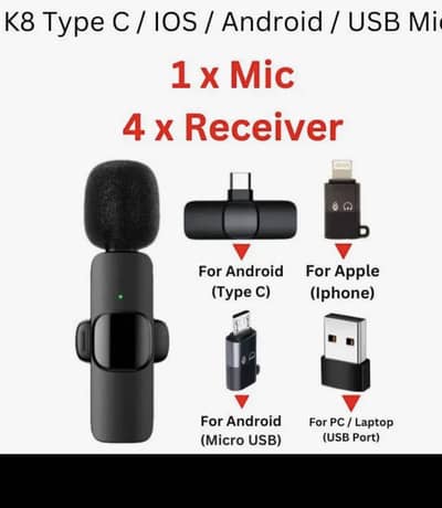 Wireless microphone for iOS android usb high