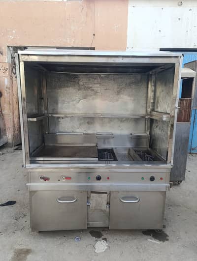 Fast food Cart Hot plate Food Stall Display Counter  Food Counter