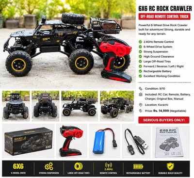  6x6 RC Rock Crawler Jeep for Sale – Complete Set