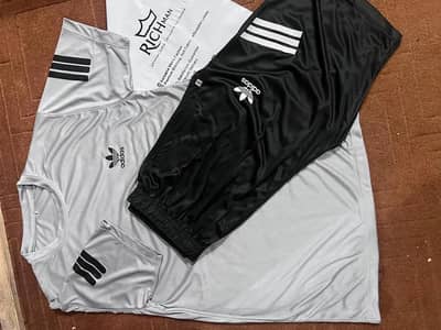 2 pcs Men’s and Women’s both micro printed Track suit