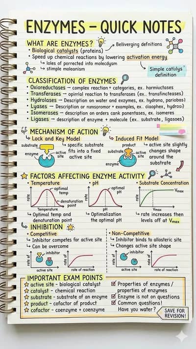 FSC Biology Notes | Mitosis, Enzymes, Colorful Diagrams | 24hr