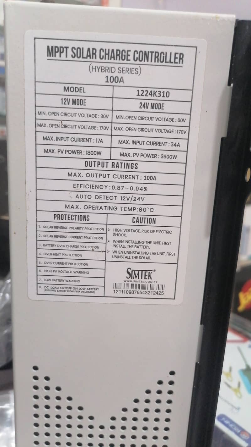 100 Amp MPPT simtek 3