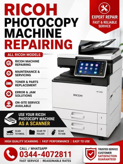 Photocopy machine repairing and scanner setup and Photocopy software