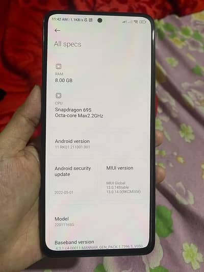 Redmi Note 11 Pro 8GB RAM 128GB memory PTA approved 0324=8193=404