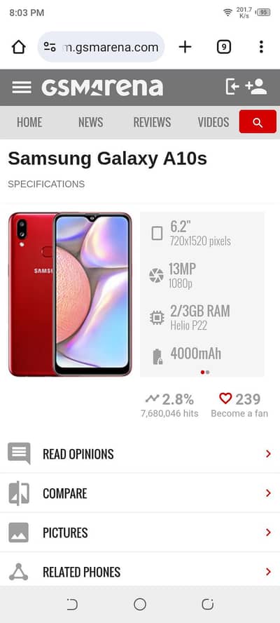 Samsung Mobile A10S