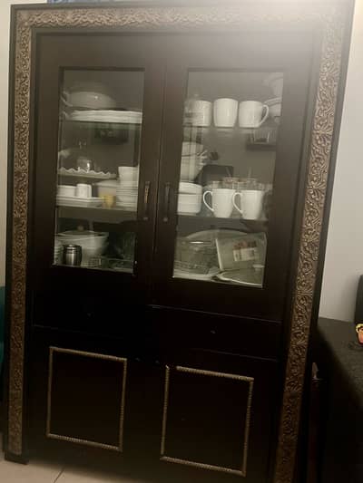 Solid Wood Crockery Cabinet / Display Cabinet – Excellent Condition