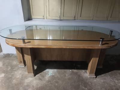 dinning table both glass and wood table price negotiable