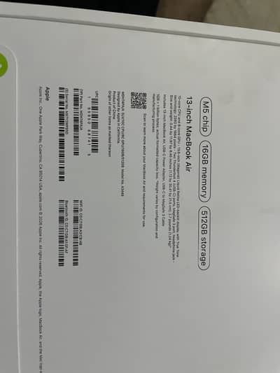 Macbook Air M5 16GB 512 GB
