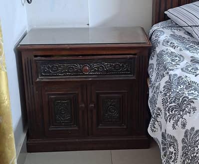 Bed with side Tables and dressing Table