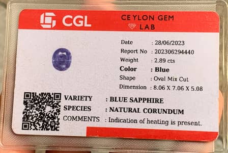 Ceylon blue sapphire