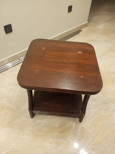 Solid Wooden Coffee Table Set (1 Center Table + 2 Side Tables)