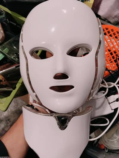 Imported LED Facial Therapy Mask – Complete Set with Charger & Adapter