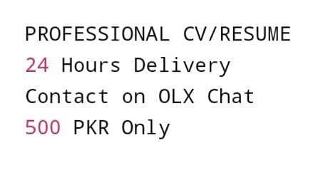 professional cv /  Resume banwana hai? 24h delivery multan